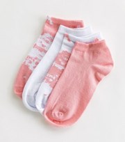 New Look 4 Pack Pink and White Tie Dye Trainer Socks